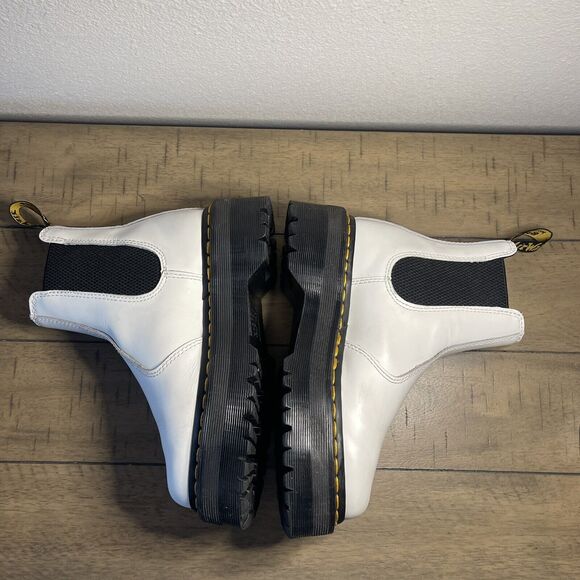 Dr. Martens 2976 Quad Platform White Leather Chelsea Boots US Ladies 5 - Picture 10 of 14
